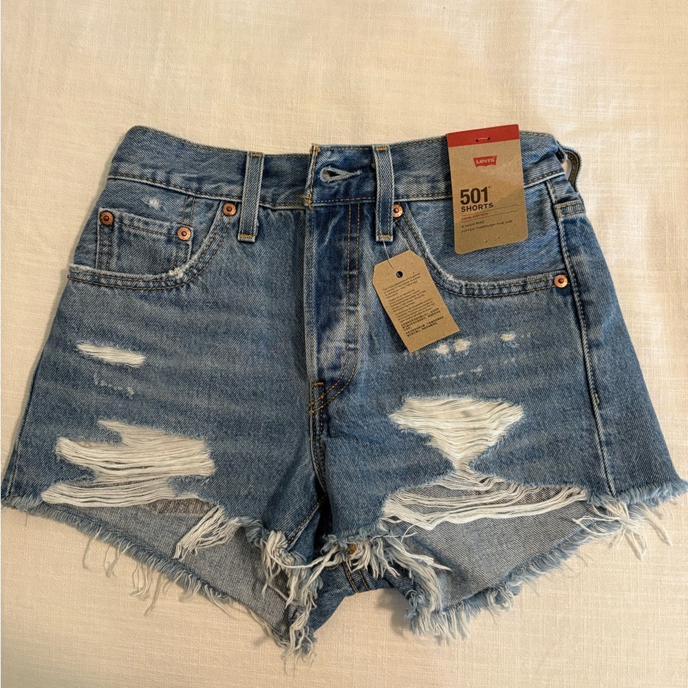 Levi's Distressed Blue Jean Shorts
